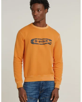 Bluza de trening de bumbac organic cu logo, Galben sofran