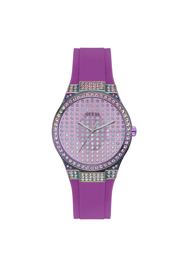 Ceas de mana pentru femei  RADIANCE, 39mm, silicon magenta, inox violet cu irizatii, mecanism quartz, rezistenta la apa 3 ATM