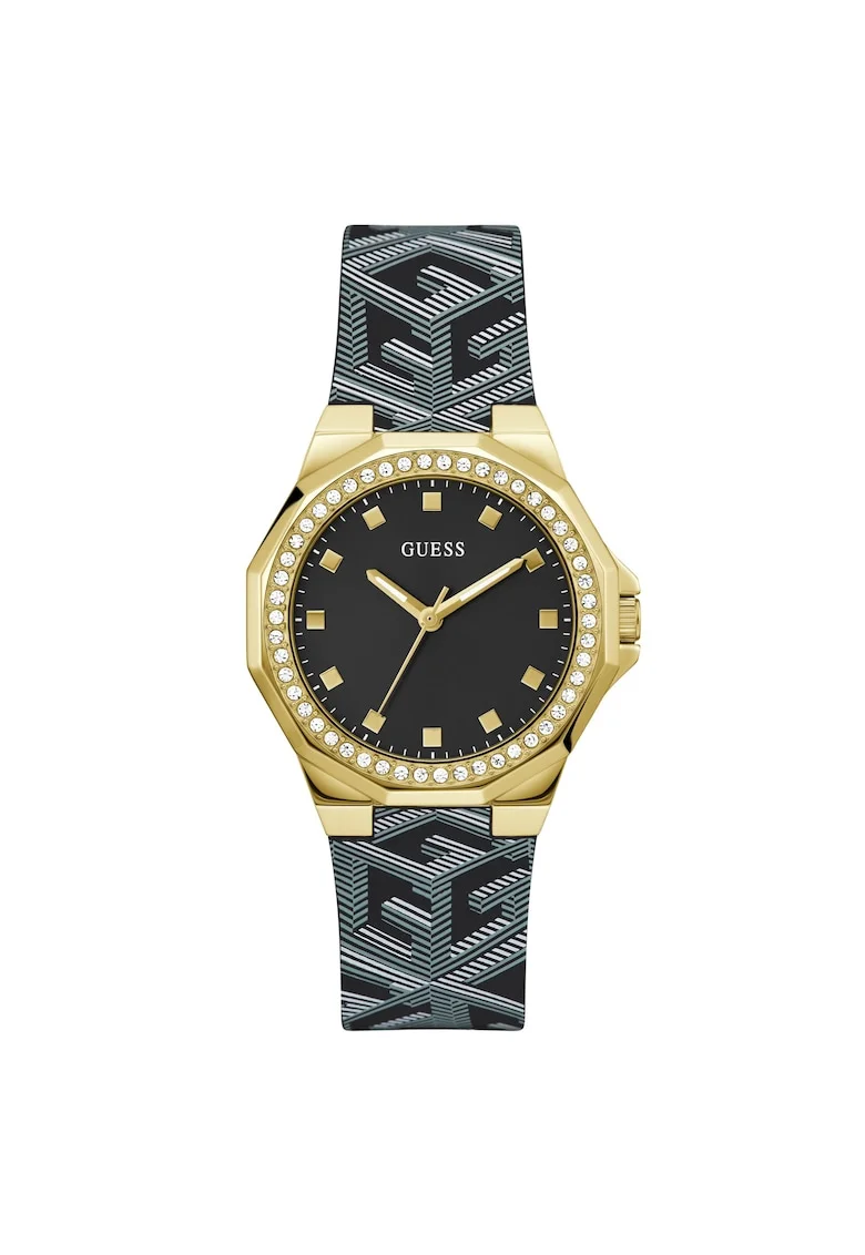 Ceas de dama  AVRIL, Quartz, cadran si curea negre, carcasa aurie 38mm, rezistent la apa 3 ATM