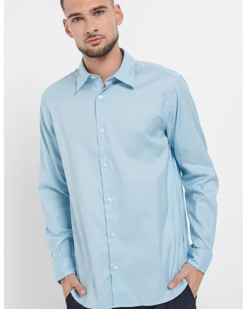 Camasa relaxed fit de bumbac, Albastru deschis