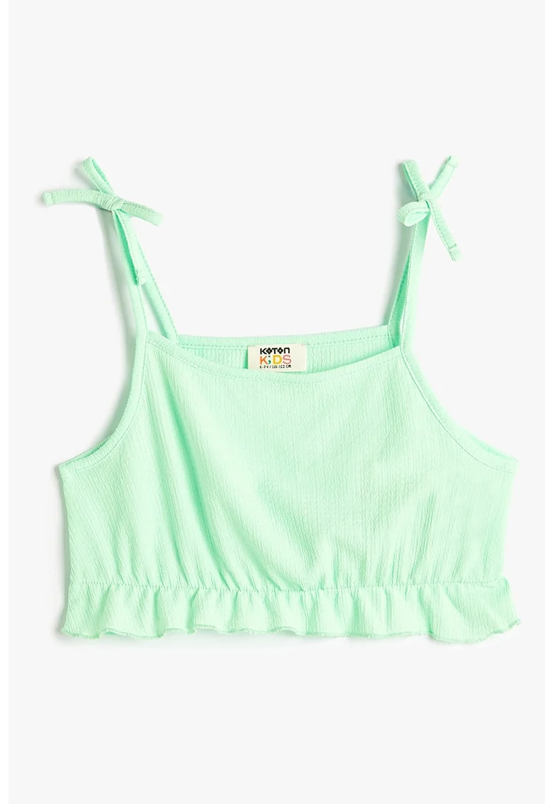 Top crop cu decolteu patrat, Verde menta