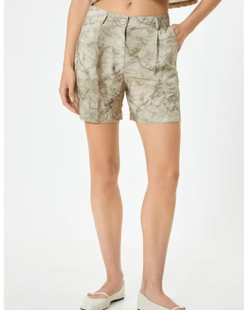 Pantaloni scurti cu imprimeu cu model tie-dye, Verde deschis