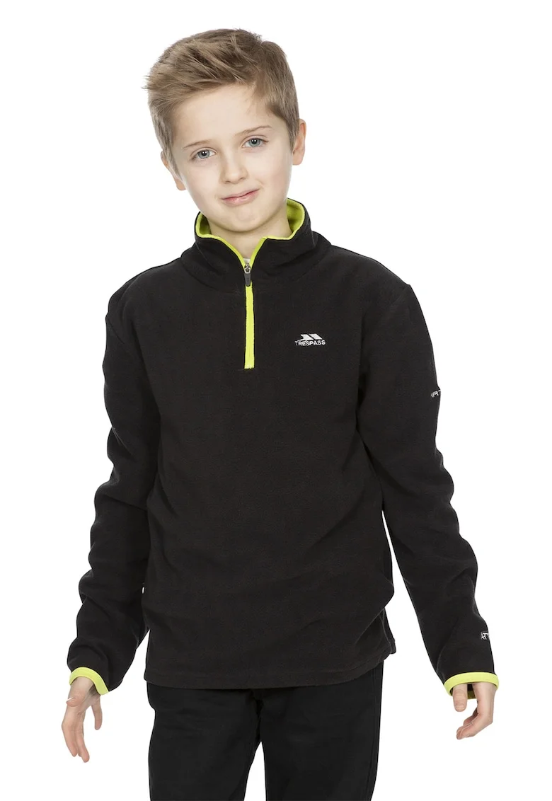 Bluza de trening din fleece cu fenta cu fermoar Etto, Negru