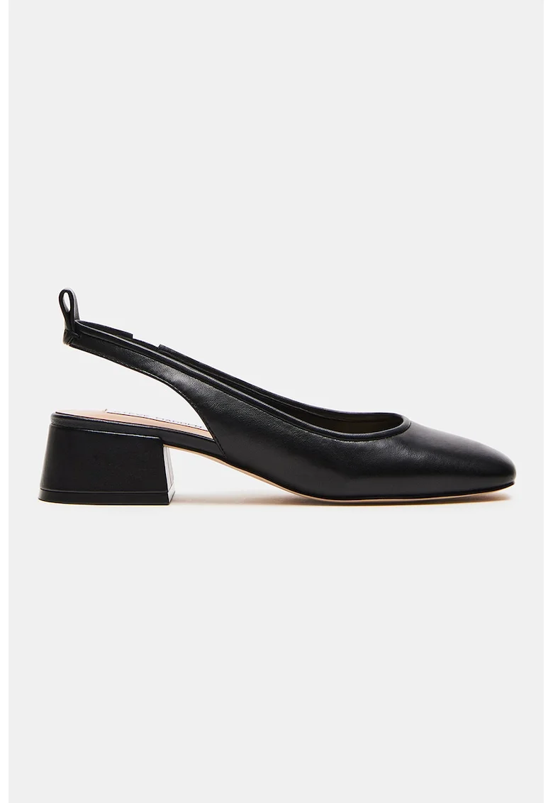 Pantofi slingback cu toc masiv, Negru