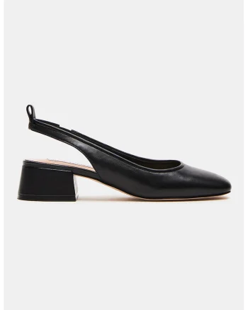 Pantofi slingback cu toc masiv, Negru