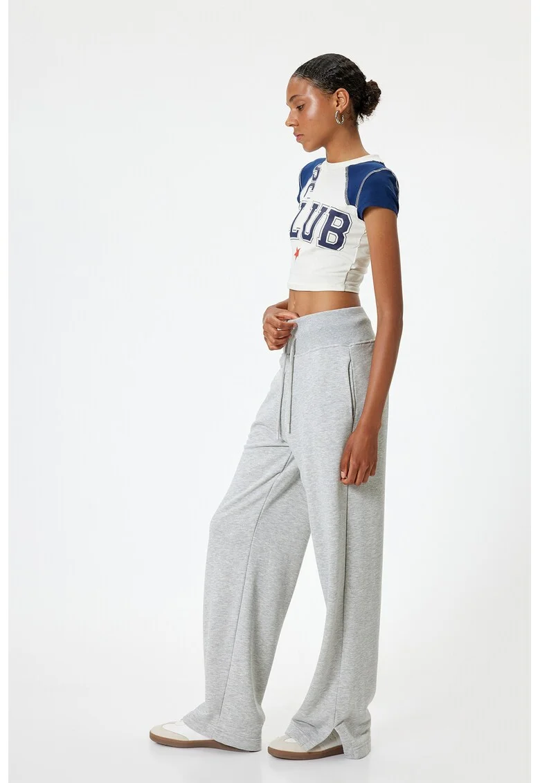 Pantaloni de trening ampli, Gri deschis melange