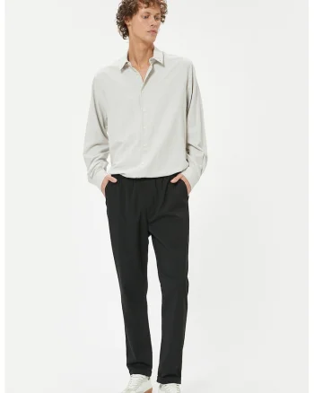 Pantaloni slim fit cu snururi de ajustare, Negru