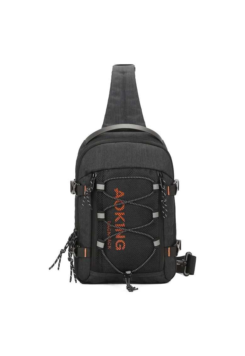 Geanta sling unisex cu logo, Negru