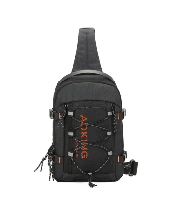 Geanta sling unisex cu logo, Negru