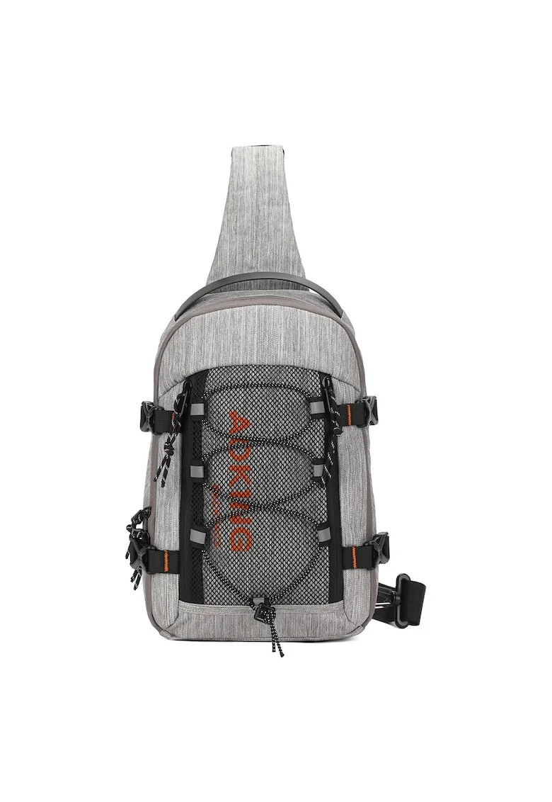 Geanta sling unisex cu logo, Gri