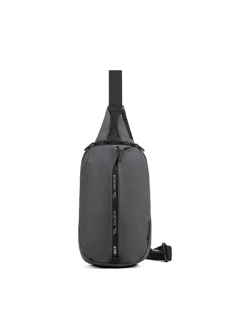 Geanta sling unisex cu detalii logo, Gri