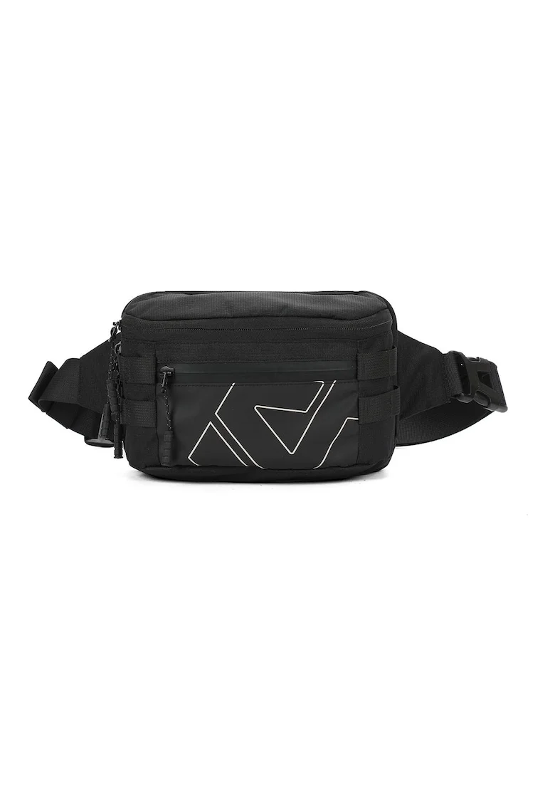 Borseta unisex cu imprimeu logo, Negru