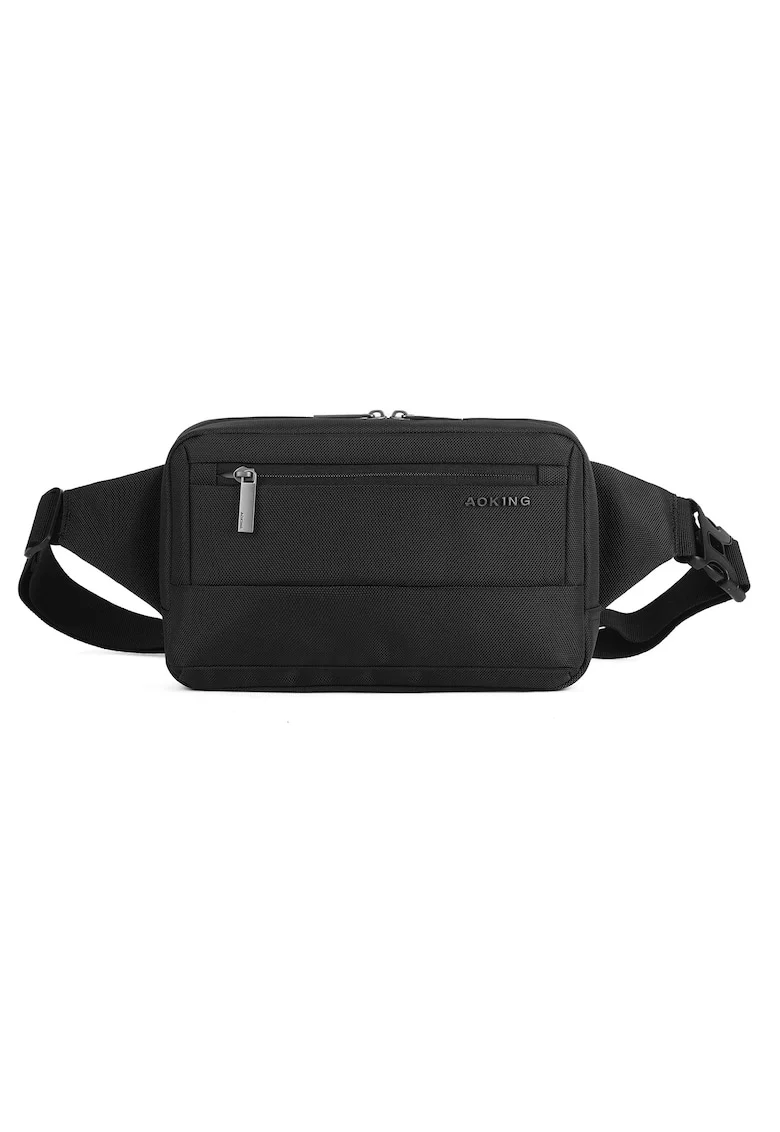 Borseta unisex cu buzunare multiple, Negru