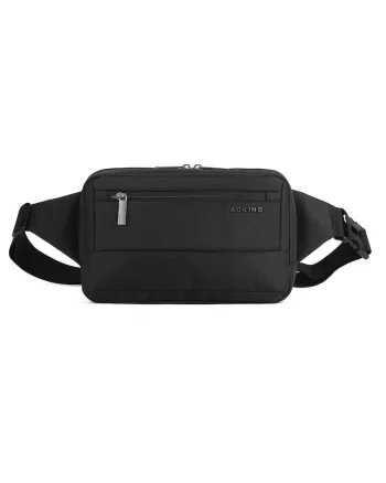 Borseta unisex cu buzunare multiple, Negru