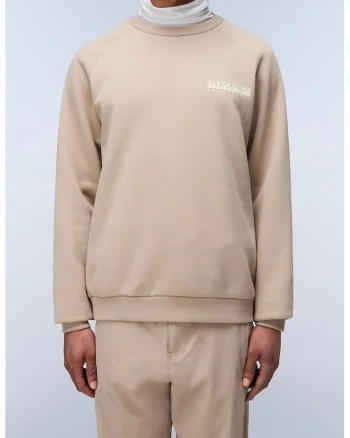 Bluza de trening cu imprimeu pe spate, Bej