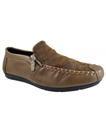 Mocasini Barbati, maro, model cu nervuri si fermoar - Corner