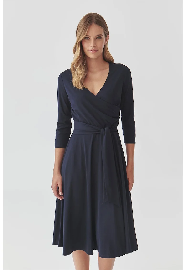 Rochie midi evazata, Albastru ultramarin