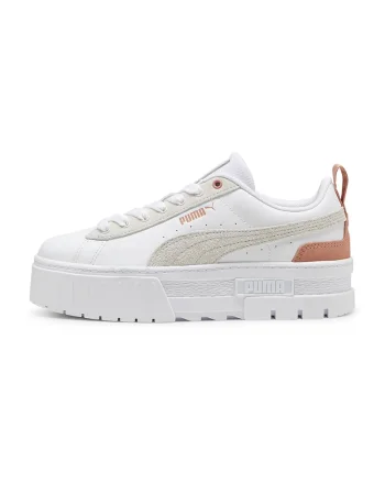 Pantofi sport flatform Mayze Mix, Roz somon/Alb optic/Alb murdar