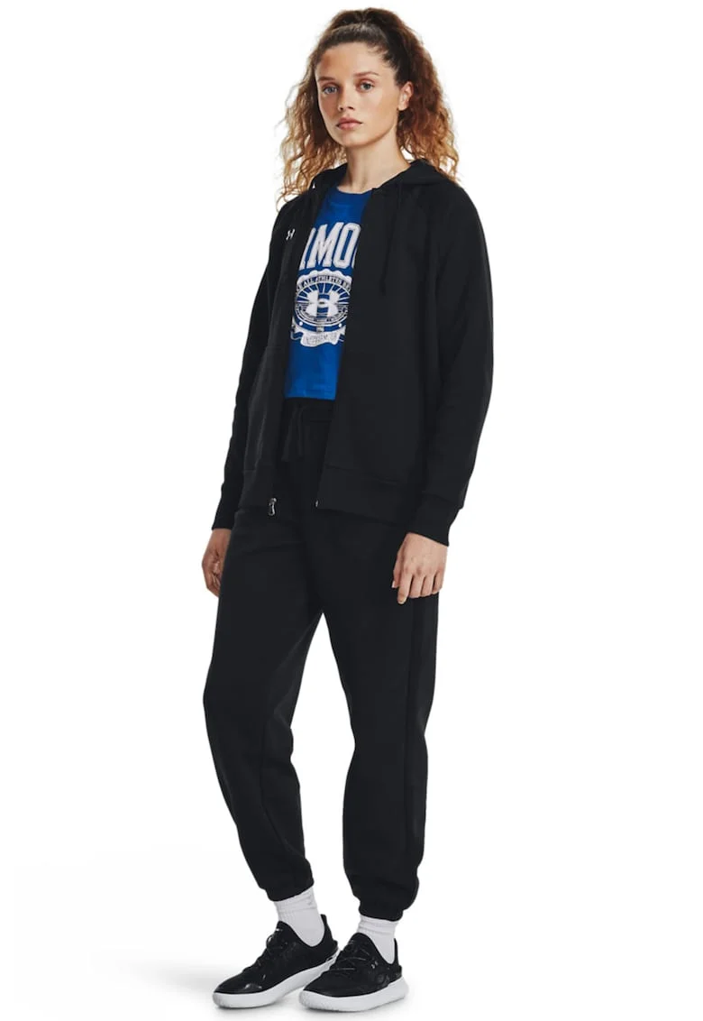 Pantaloni de trening cu snur de ajustare in talie pentru fitness Rival, Alb/Negru