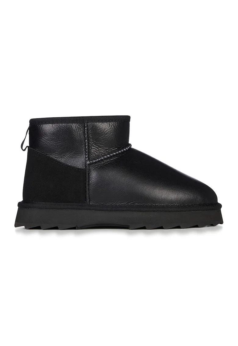 Ghete de piele si piele intoarsa fara inchidere Sharky Micro Town, Negru