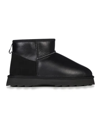 Ghete de piele si piele intoarsa fara inchidere Sharky Micro Town, Negru