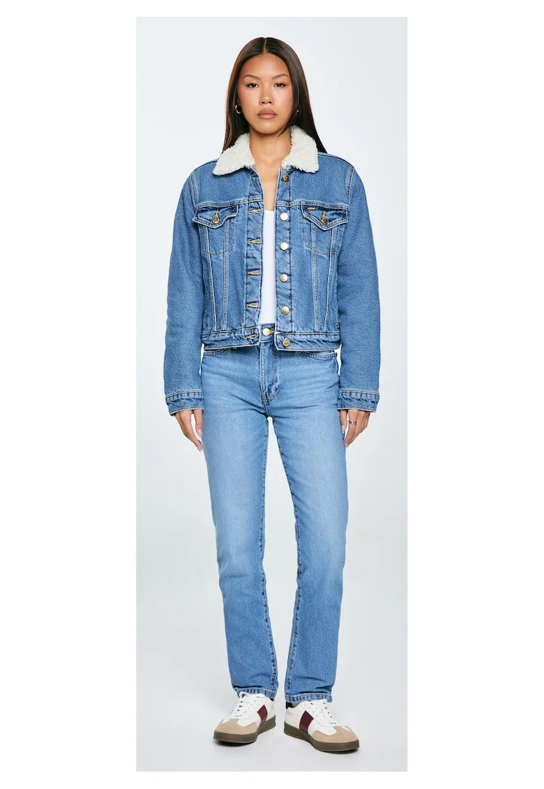Geaca din denim cu blana artificiala