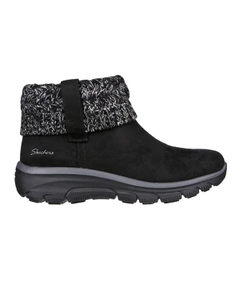 Ghete de piele intoarsa ecologica cu garnituri textile Modern Comfort, Negru/Gri inchis