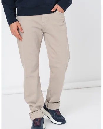Blugi uni relaxed fit, Maro taupe deschis