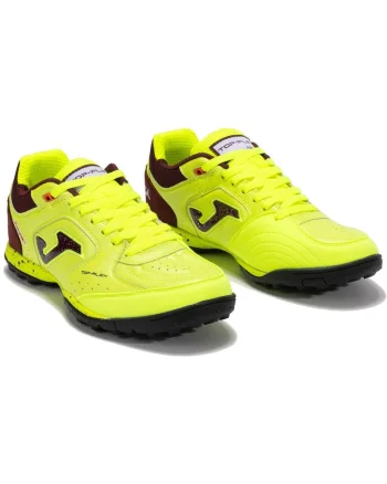Ghete de fotbal  Top Flex, galben, piele, pentru teren sintetic