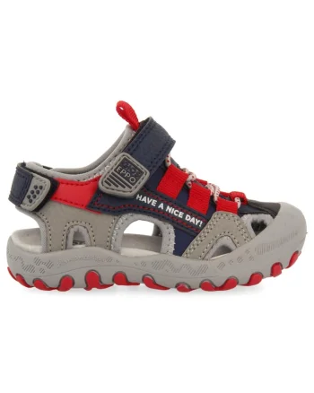 Sandale cu aspect contrastante BERILO 27697, Rosu/Grej