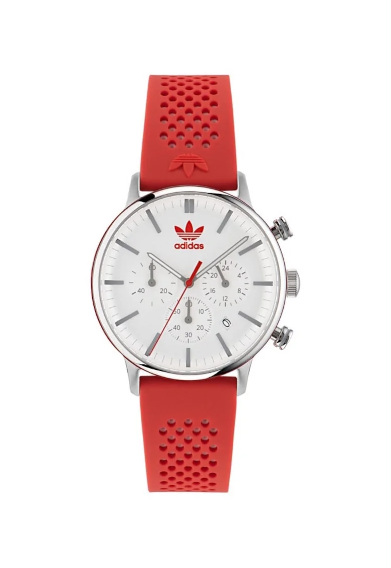 Ceas barbatesc  CODE ONE CHRONO, argintiu, curea silicon, 40mm, rezistent la apa 5 ATM