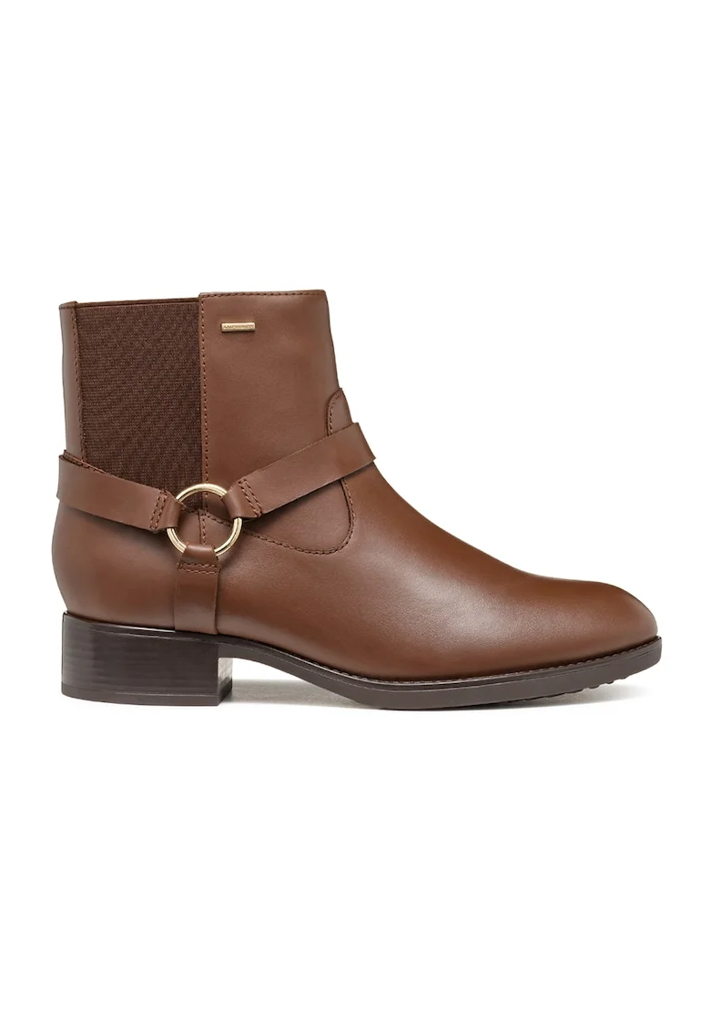 Ghete de piele cu insertie elastica, Maro