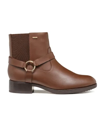 Ghete de piele cu insertie elastica, Maro