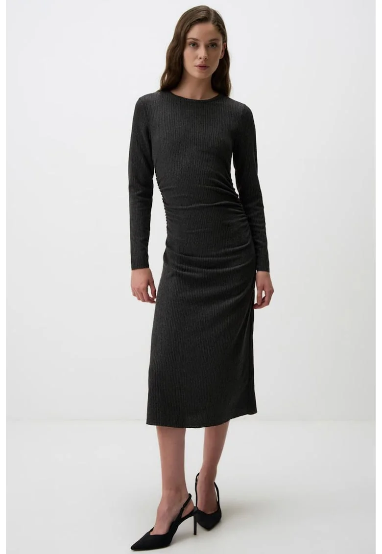 Rochie midi slim fit, Gri antracit