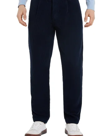 Pantaloni cu croiala dreapta si pliuri frontale, Albastru ultramarin