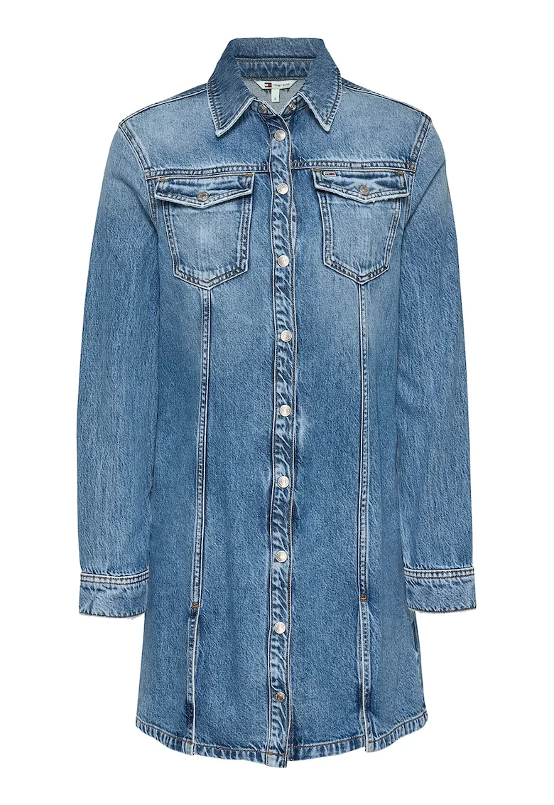 Rochie din denim cu maneci lungi, Albastru
