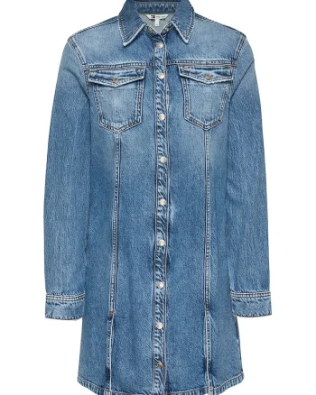 Rochie din denim cu maneci lungi, Albastru