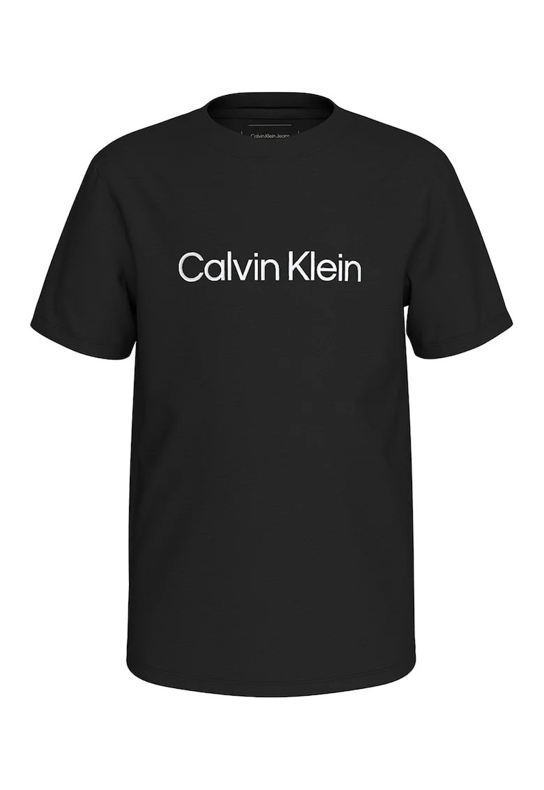 Tricou cu imprimeu logo, Negru/Alb optic