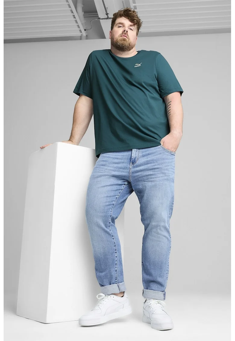 Tricou din bumbac cu decolteu la baza gatului Classics, Verde persan