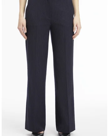 Pantaloni cu croiala ampla si model cu dungi discrete, Albastru ultramarin
