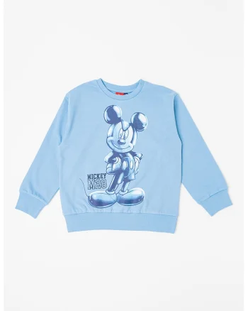 Bluza de trening cu imprimeu cu Mickey Mouse, Albastru glaciar