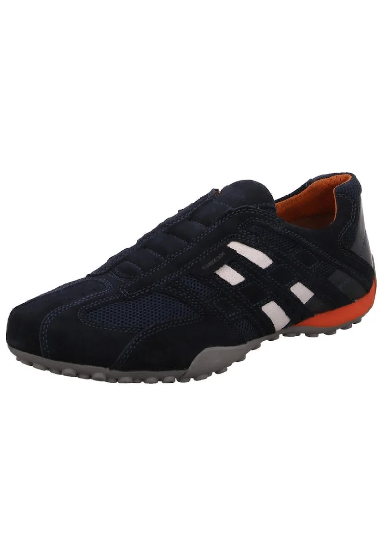 Pantofi sport barbati  Snake, Piele, Albastru inchis, Multicolor
