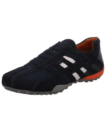 Pantofi sport barbati  Snake, Piele, Albastru inchis, Multicolor