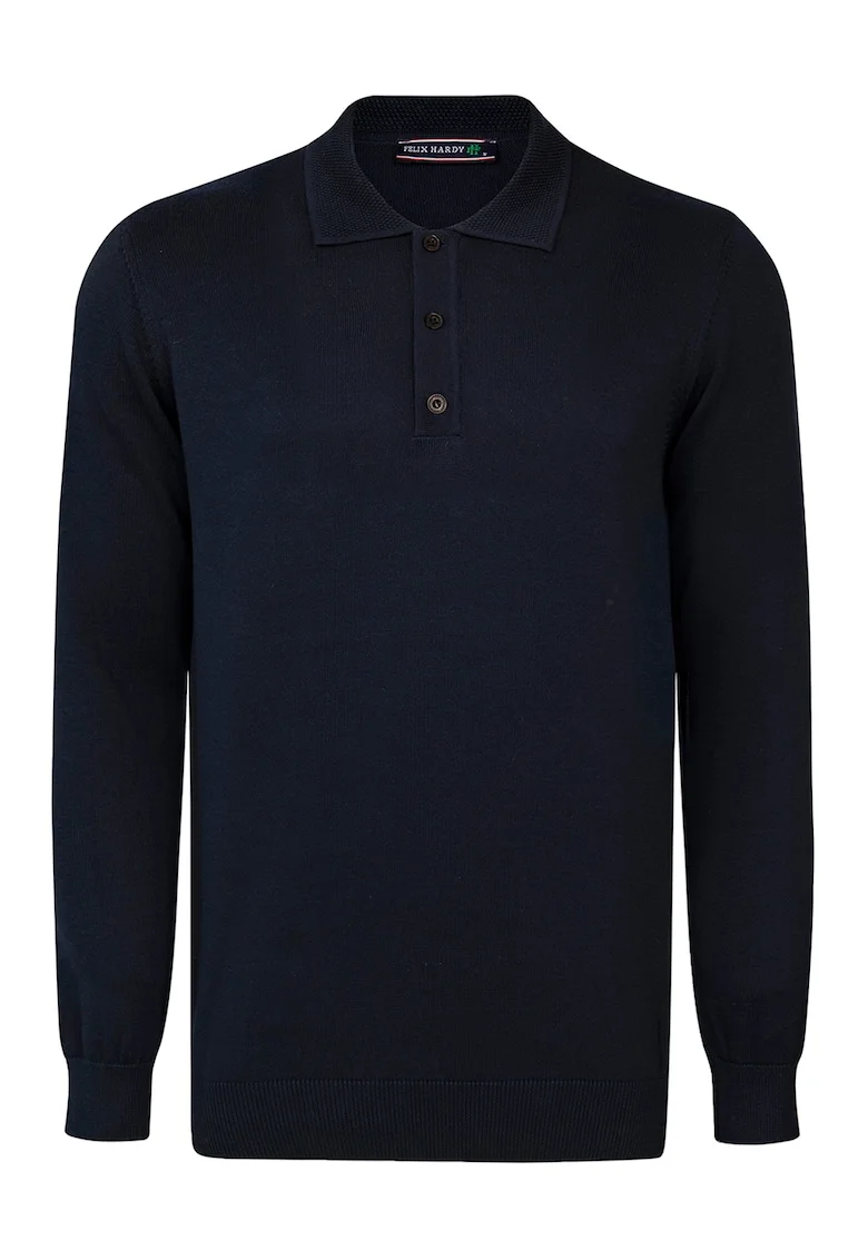 Pulover polo de bumbac, Albastru ultramarin