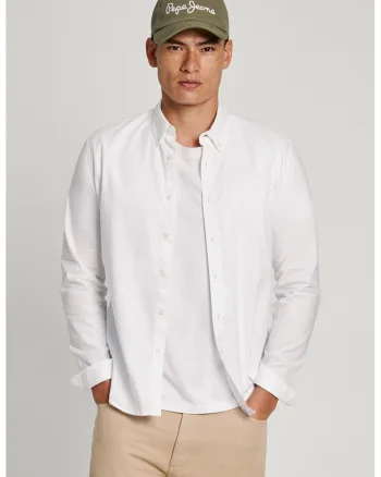Camasa regular fit de bumbac, Alb