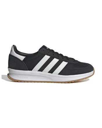 Pantofi sport Run 70s cu insertii din piele intoarsa, Alb/Negru