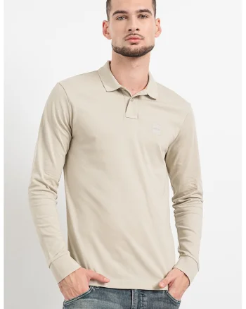 Bluza polo slim fit Passerby, Grej