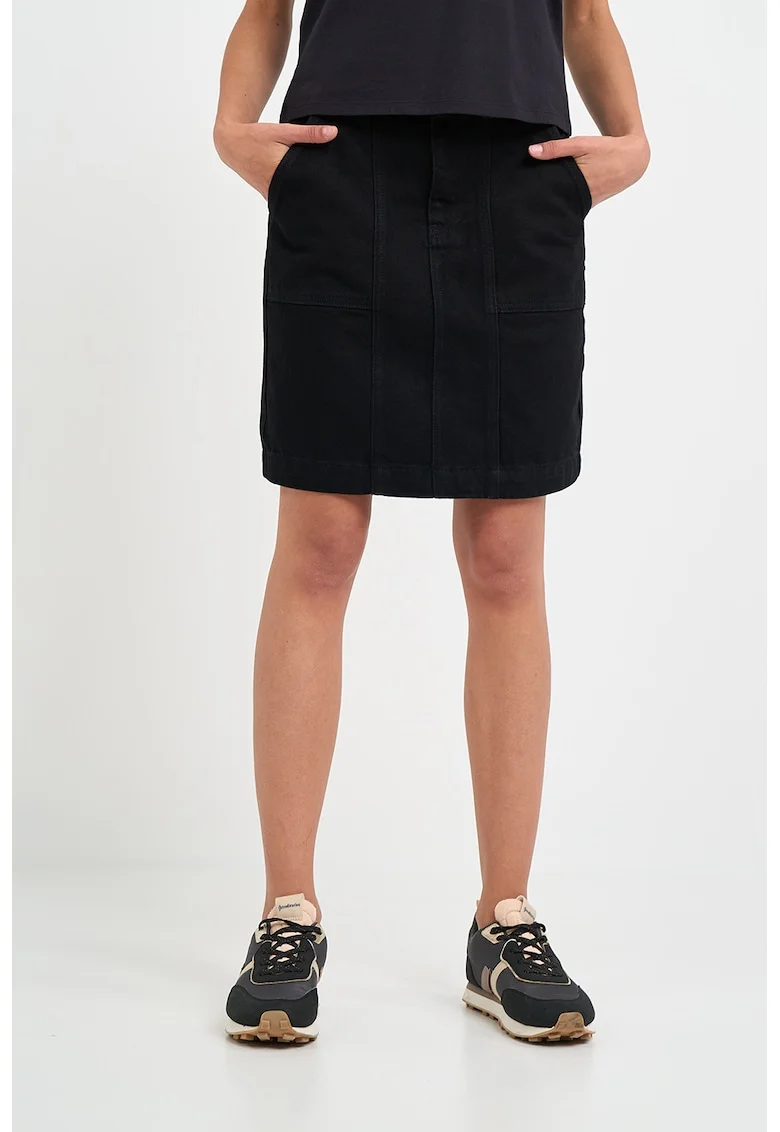 Fusta mini din denim, Negru