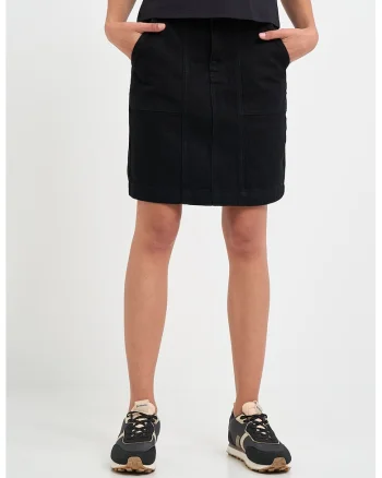 Fusta mini din denim, Negru