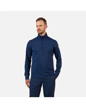 Bluza sport  MID LAYER STRETCH, cu fermoar, pentru barbati, albastru inchis, Albastru inchis
